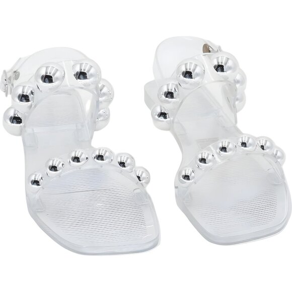 Jeffrey Campbell Gum-Drop Jelly Sandals Clear Beaded Strappy Women's US 8 - Picture 1 of 6